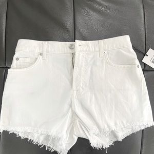 Brand New with Tags 7 for all man kind white denim shorts
